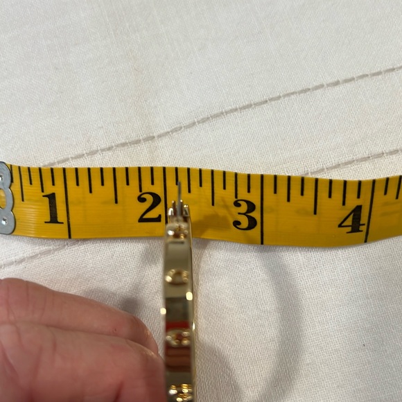 Coach Gold Studded Hoop Earrings - Picture 9 of 10